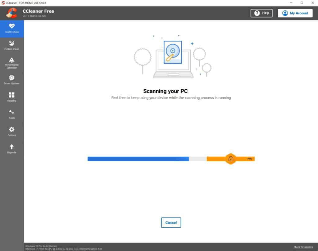 5 Tips On How To Fix A Slow Laptop 4 Ccleaner scanning PC