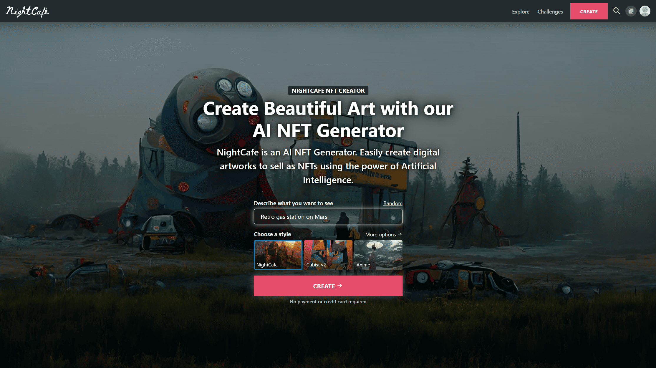 NightCafe - AI NFT Generator