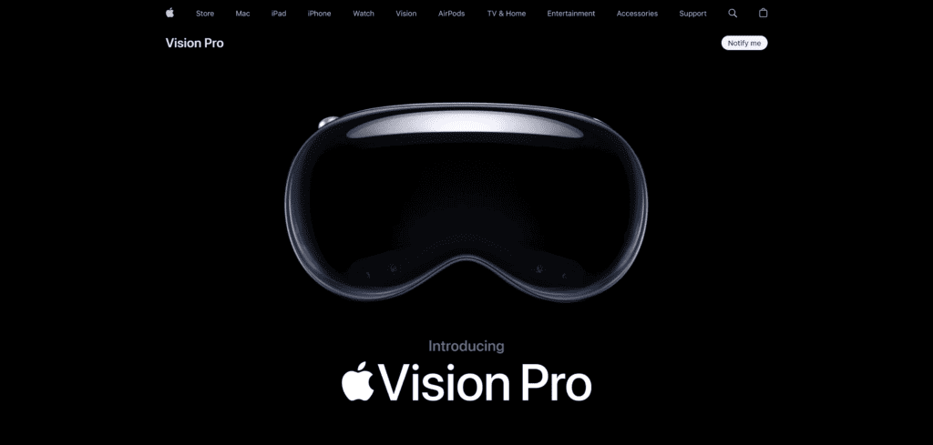 VR headset apple vision pro