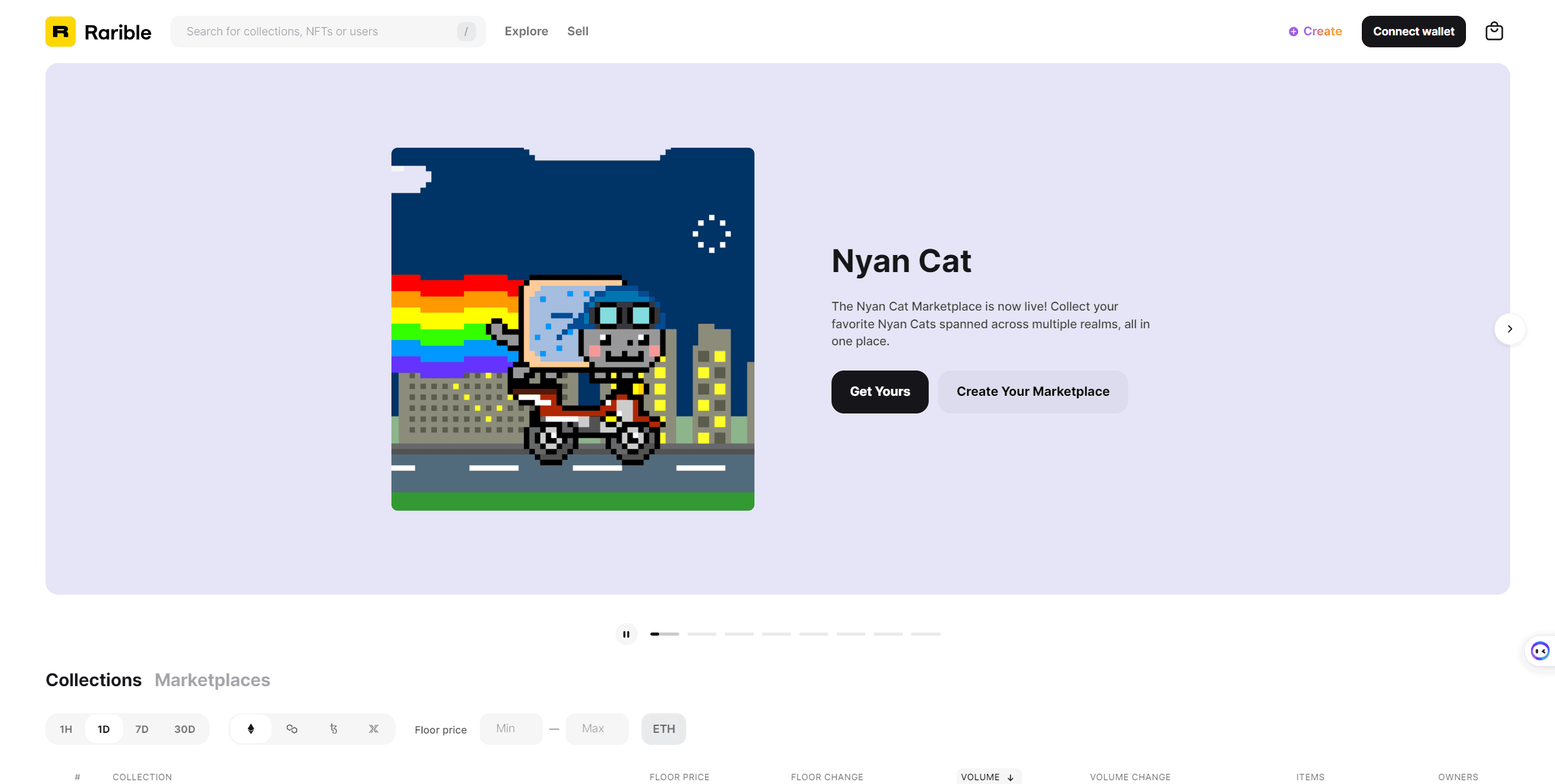 Rarible NFT marketplace.