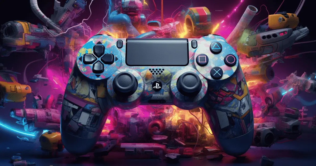 A visual design of a playstation control.