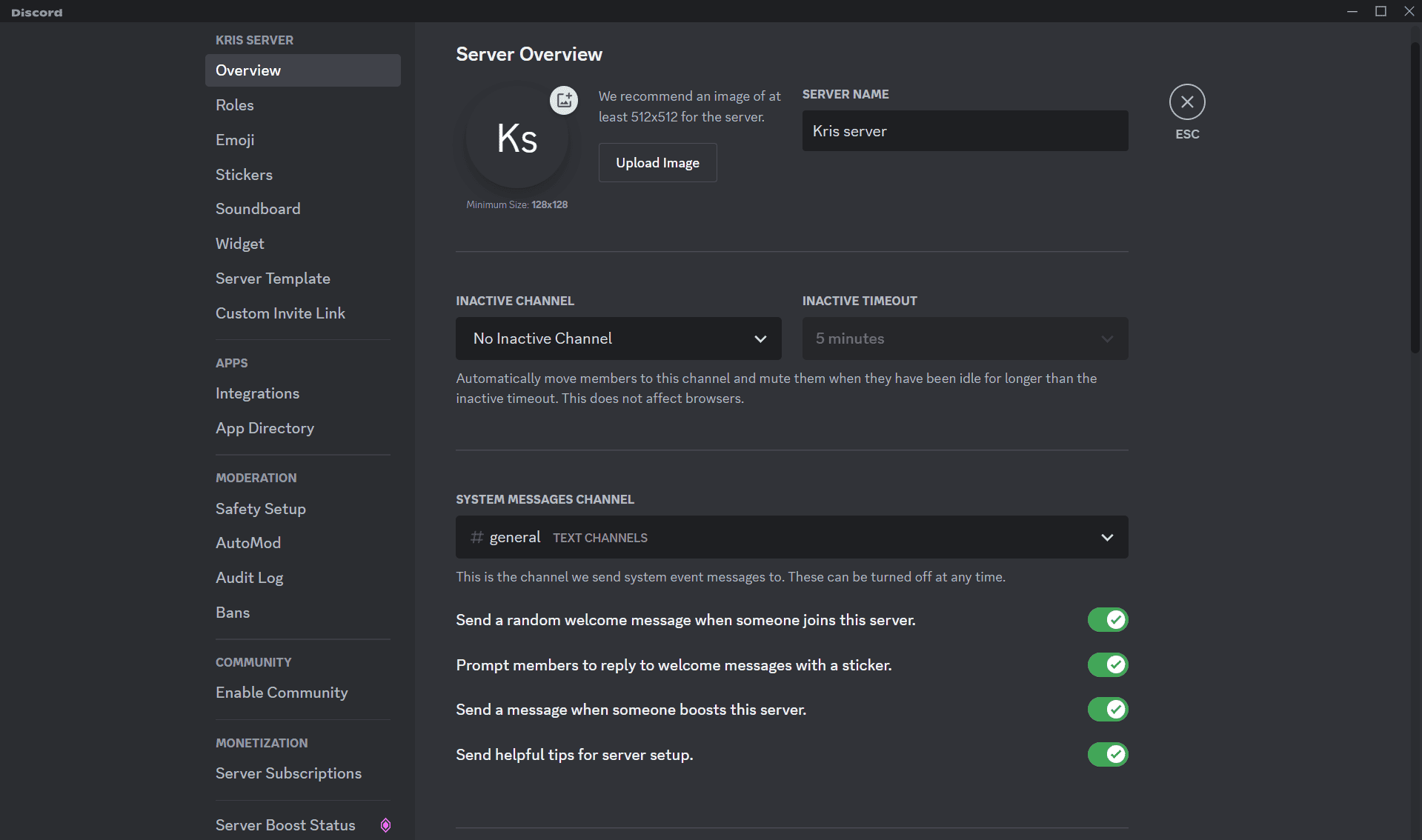 How to Create a Discord Server (Step-by-Step Guide) 8 Inside discord server settings.