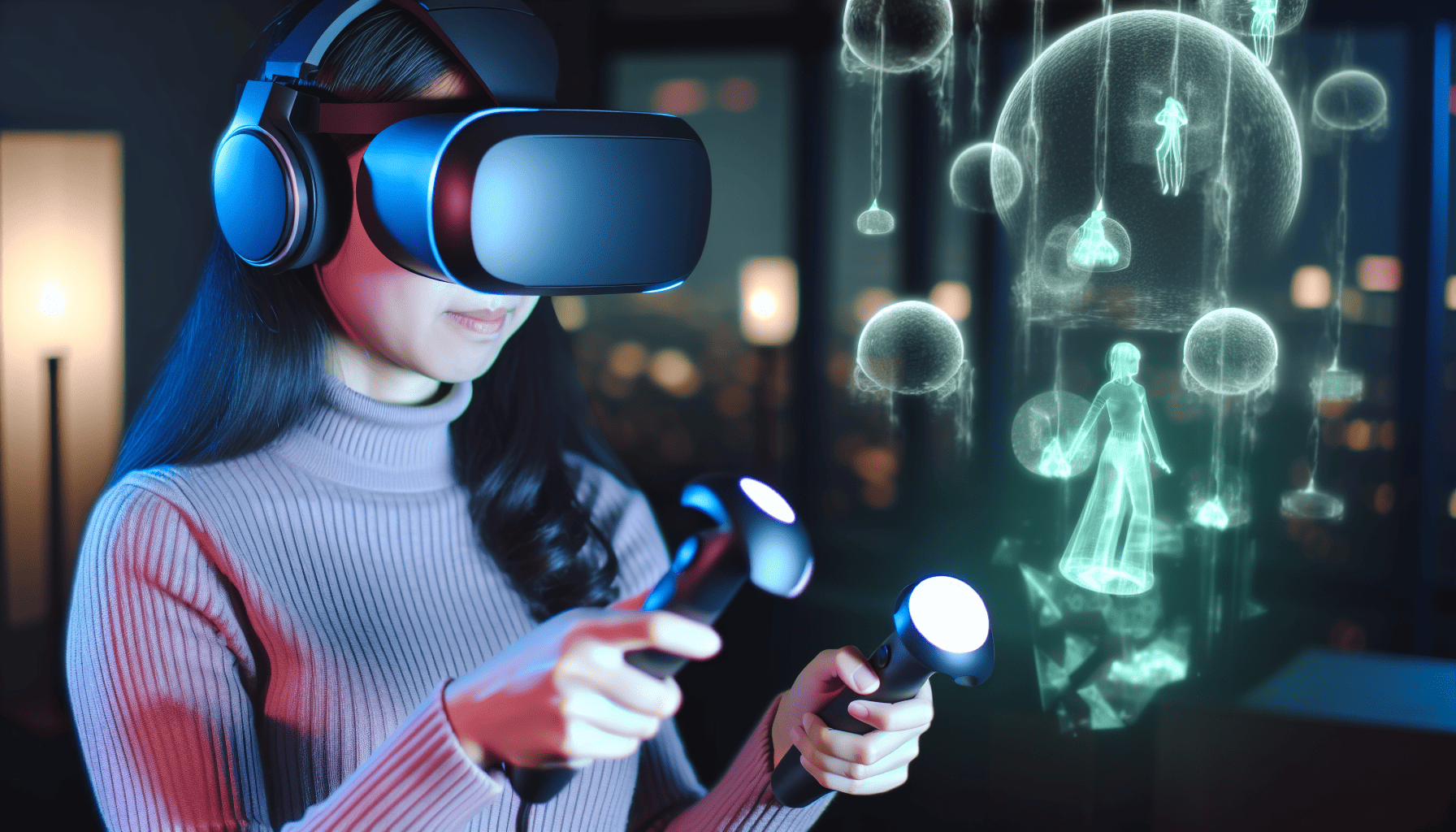 VR for Beginners: A Complete Guide to Virtual Reality 1 VR for beginners. A person wearing a VR headset and interacting with virtual objects