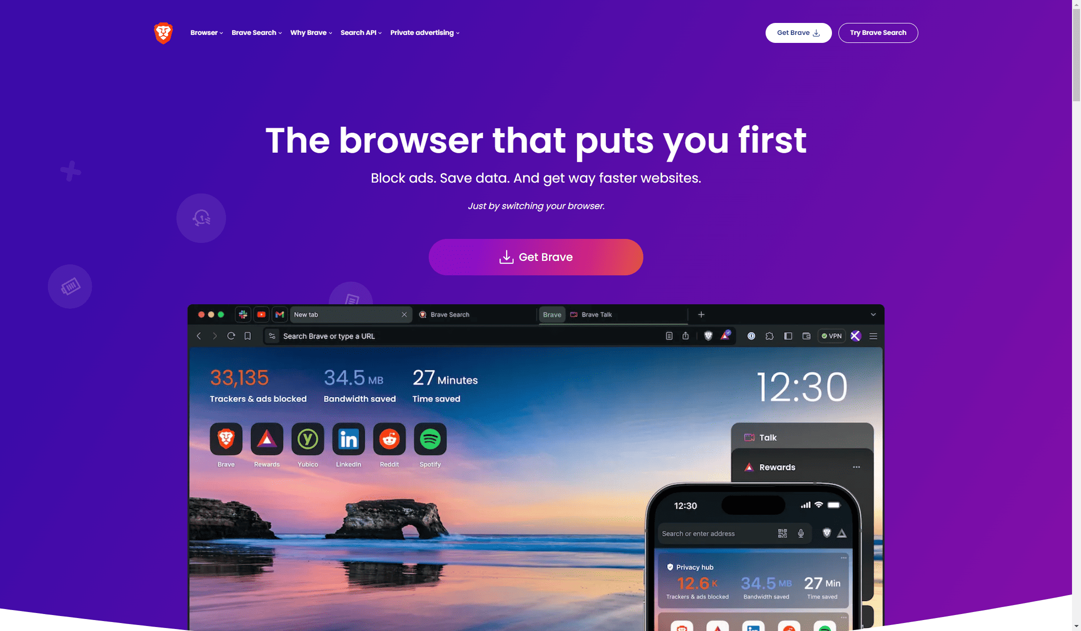 Brave Browser Review: A Bold Stand for Privacy in 2025? 1 Illustration of the brave browser homepage.